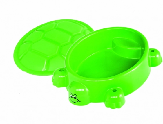Bac à sable tortue avec couvercle vert clair
