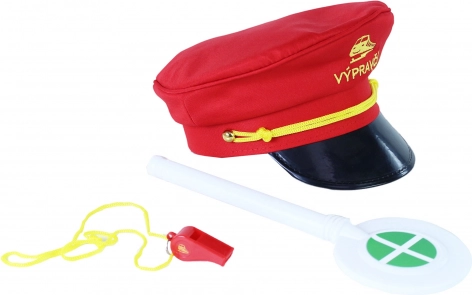 Kit de chef de gare avec sifflet et palette de départ
