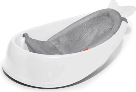 Baignoire bébé Skip Hop Moby 3 en 1 avec support ergonomique blanche