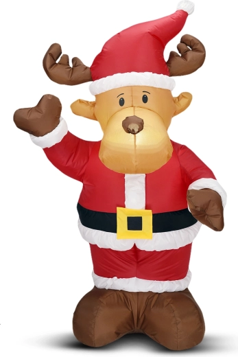 Renne de Noël gonflable avec éclairage LED, 135 cm
