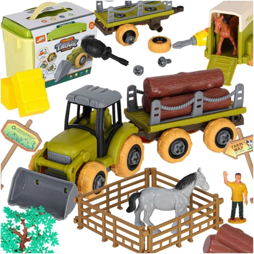 Ferme avec tracteur et véhicules démontables