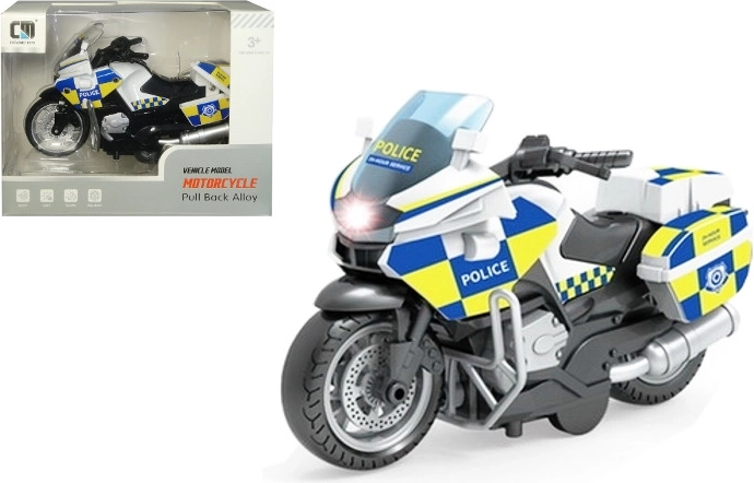 Moto de police avec lumière et son