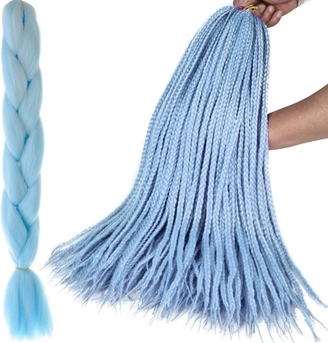 Cheveux synthétiques à tresser en tresses - 1 pièce – Bleu