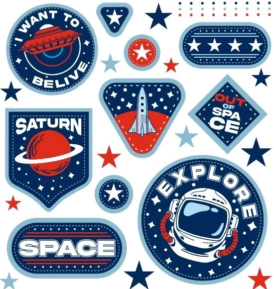 Autocollants thermocollants cosmiques