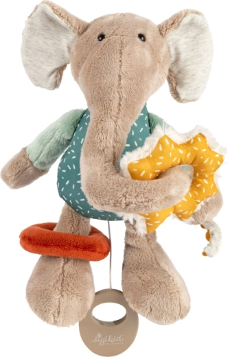 Jouet d’éveil en peluche Sigikid – éléphanteau avec boîte à musique 27 cm