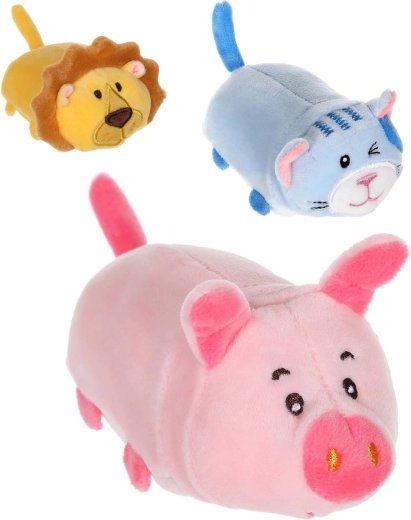 Peluche animal sur roulettes avec mécanisme à rétrofriction 10 cm - 1 pièce