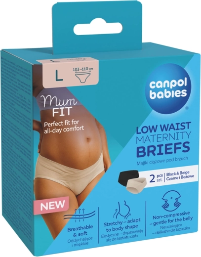 Culottes de grossesse Canpol Babies MumFIT à taille basse, taille L, 2 pcs