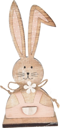 Lapin décoration en bois rose-brun