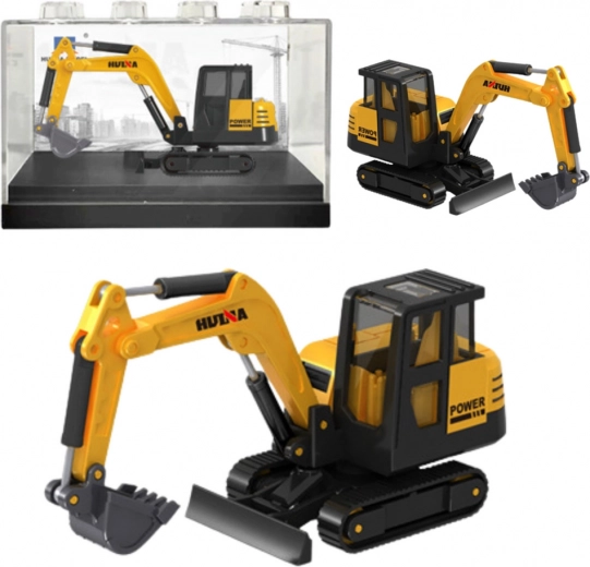 Modèle de pelleteuse à chenilles Huina jaune 1:80
