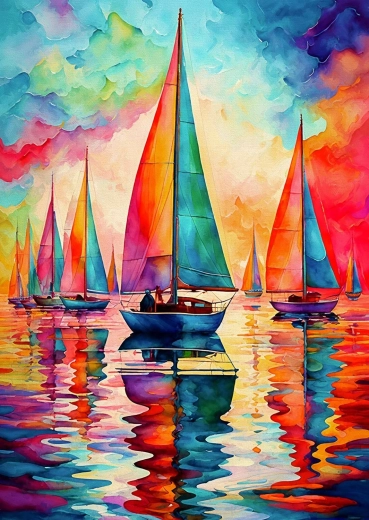 Puzzle Enjoy voiliers colorés 1000 pièces