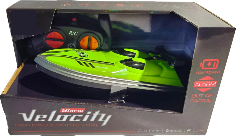 Bateau rapide R/C Velocity Storm 1:16 2,4 GHz vert citron