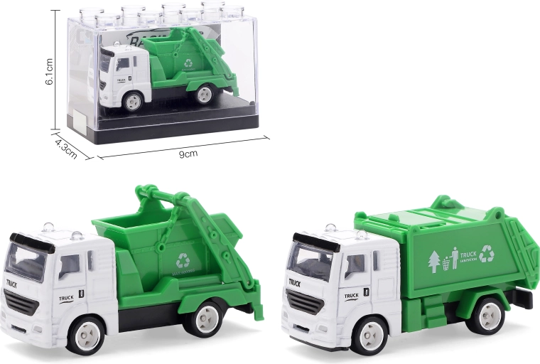 Modèle métallique de camion-benne à ordures 1:64