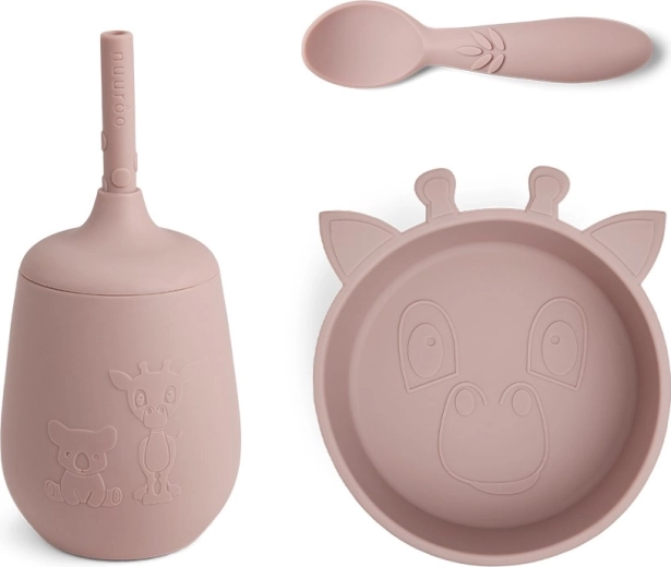 Set repas en silicone NUUROO Blue Woodrose