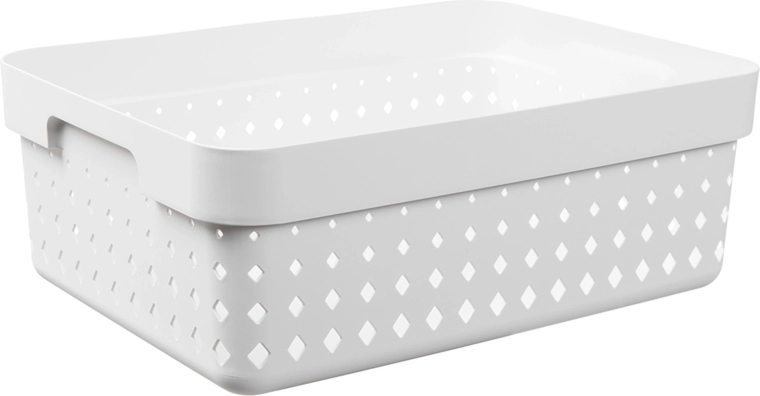 Panier de rangement Seoul moyen blanc 35,7 × 26,8 × 13,1 cm