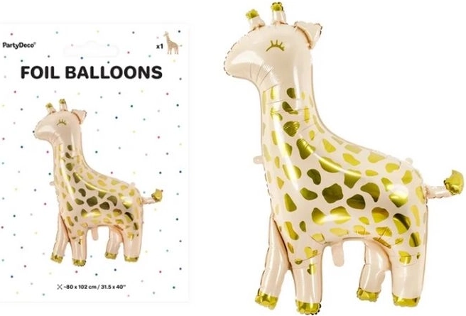Ballon en aluminium Girafe 100 × 120 cm, assortiment