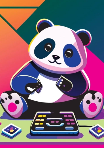 Puzzle panda joyeuse 1000 pièces