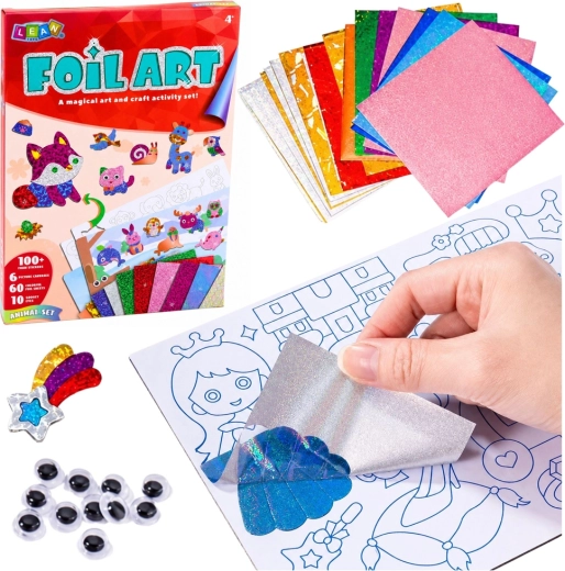 Kit créatif Foil Art avec animaux – collage de feuilles scintillantes