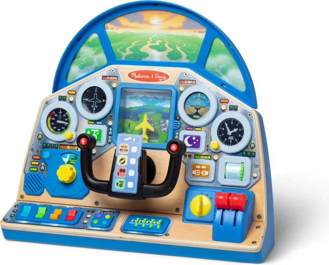 Cockpit réaliste rempli de commandes