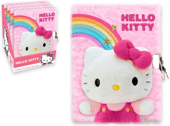 Journal en peluche HELLO KITTY A5 avec fermeture éclair