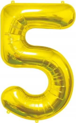 Ballon en feuille chiffre 5 doré 85 cm