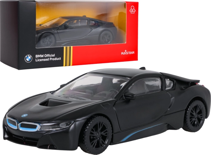 Modèle métallique BMW i8 RASTAR à l’échelle 1:43, noir