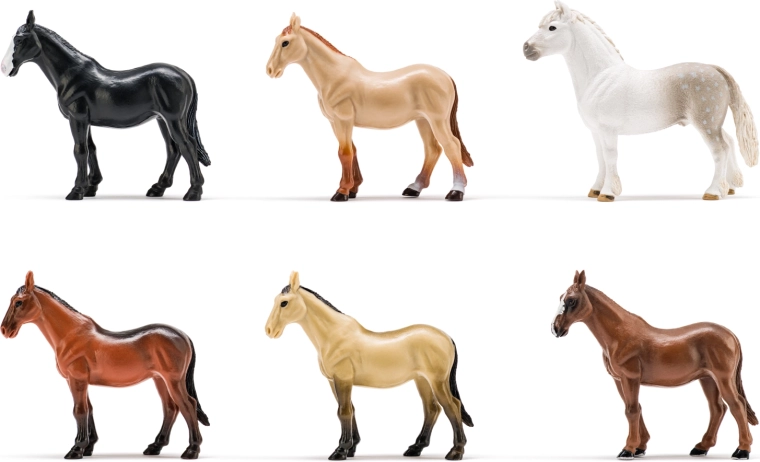 Set de 6 chevaux réalistes