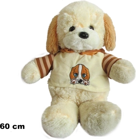 Grand chien en peluche avec t-shirt 65 cm