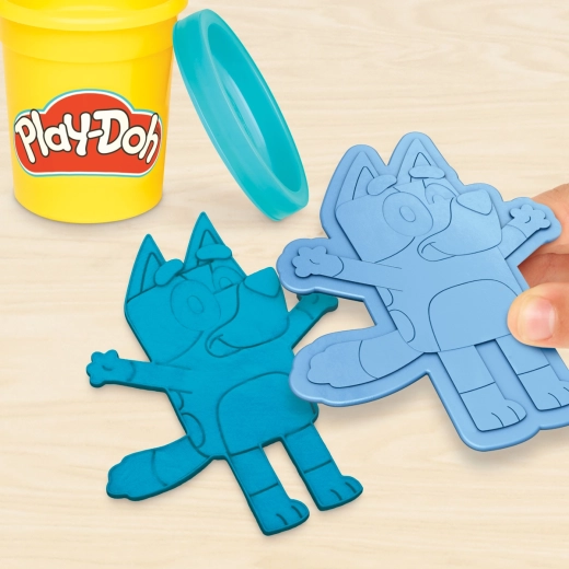 Personnages Bluey et Bingo en quelques empreintes