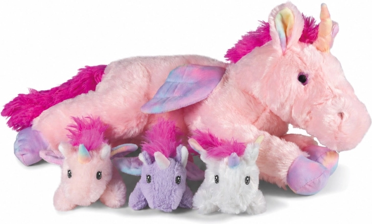 Ensemble en peluche Cozy Noxxiez licorne : maman et 3 bébés