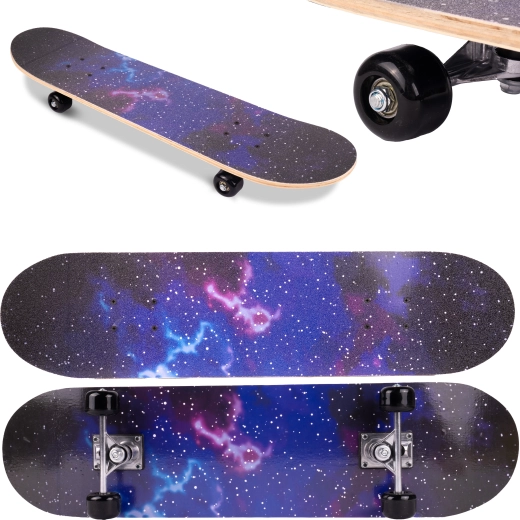 Skateboard Galaxy avec impression double face
