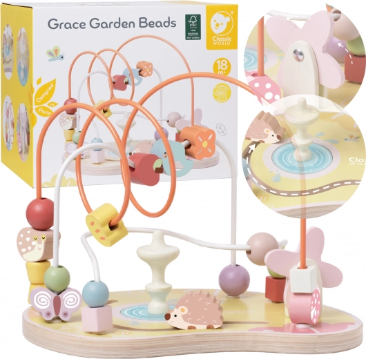 Labyrinthe de perles en bois CLASSIC WORLD GRACE GARDEN BEADS 18 mois+