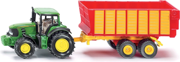 Tracteur John Deere avec remorque d’ensilage