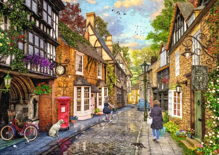 Puzzle Ravensburger Down the Lane 2 : Meadow Hill Lane – 1000 pièces