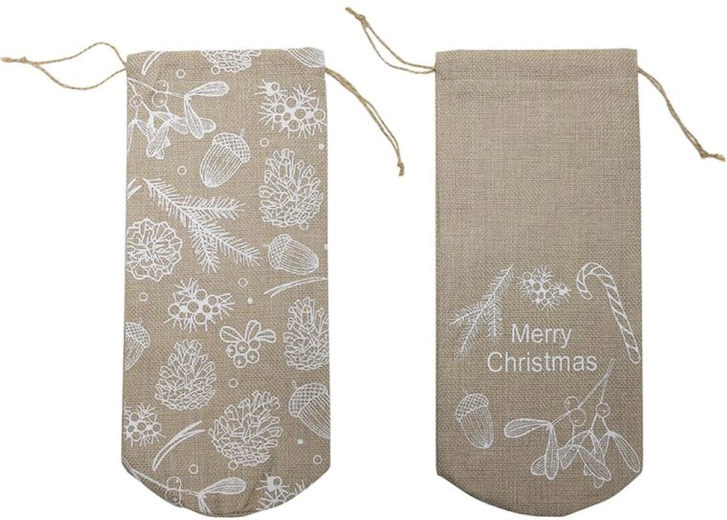 Sachet cadeau en jute 10 × 30 cm, gris