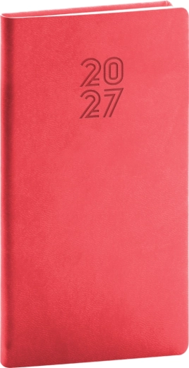 Agenda de poche Notique Aprint 2027 rouge 9 × 15,5 cm