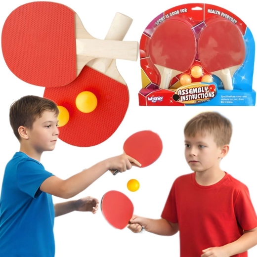 Ensemble de raquettes de tennis de table Woopie avec 3 balles