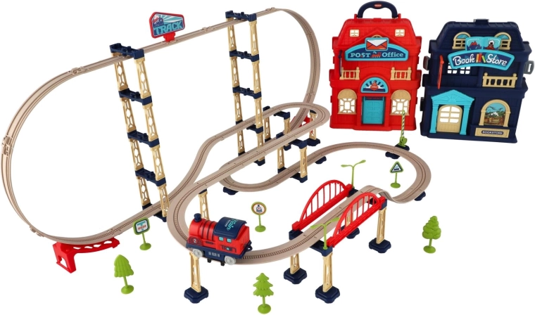 Grand circuit urbain avec pont et décors