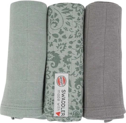 Lodger swaddler flower tribe 70 × 70 cm vert limon (lot de 3 pièces)