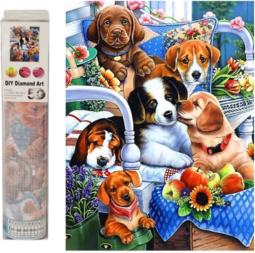 Mosaïque diamant Chiots - 1 pièce