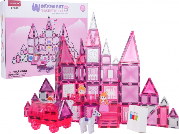 Jeu de construction magnétique à colorier Princesse Rose, 126 pièces