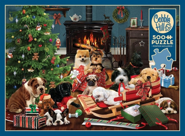 Puzzle Chiots de Noël 500 pièces Cobb Hill