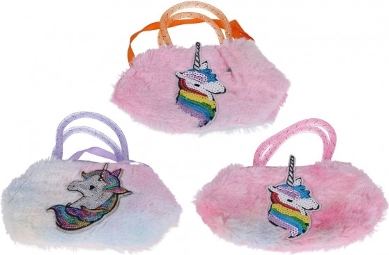 Sac à main en peluche avec licorne