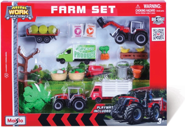 Méga coffret ferme Maisto Massey Ferguson