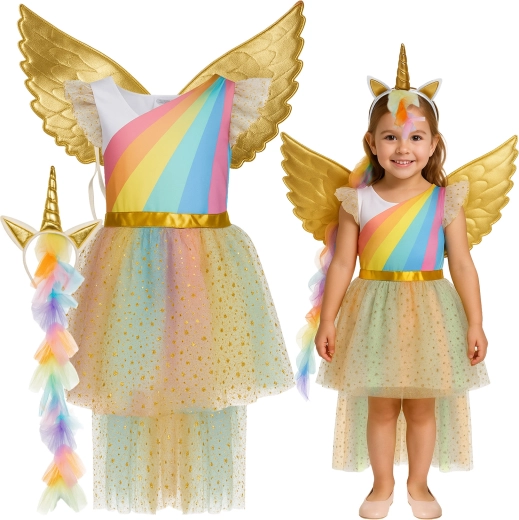 Costume pour enfant Kruzzel licorne, 3 pièces (122–128 cm)