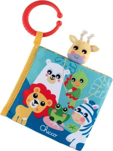 Chicco livre textile sensoriel avec animaux 3m+