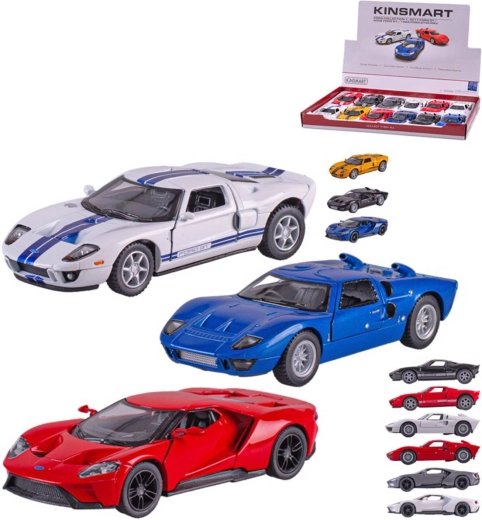 Modèle de voiture en métal Kinsmart Ford GT 13 cm avec mécanisme à rétrofriction (pull back) - 1 pièce