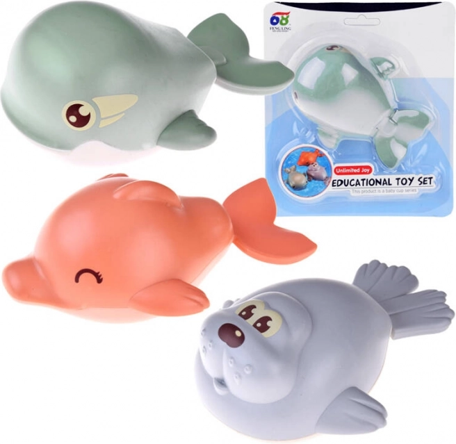 Jouets de bain flottants à remonter - Dauphin, Baleine, Phoque