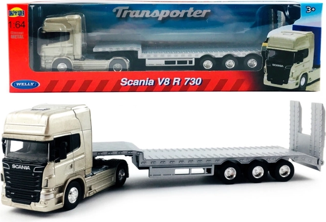 Welly camion Scania 1:64 avec semi‑remorque