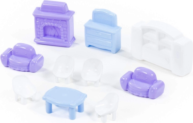 Meubles pour poupées – ensemble de meubles colorés 10 pièces