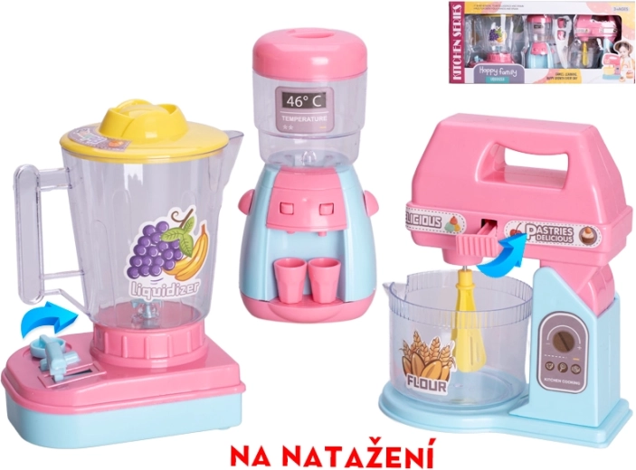 Ensemble d’appareils de cuisine à remonter en couleurs pastel pour enfants